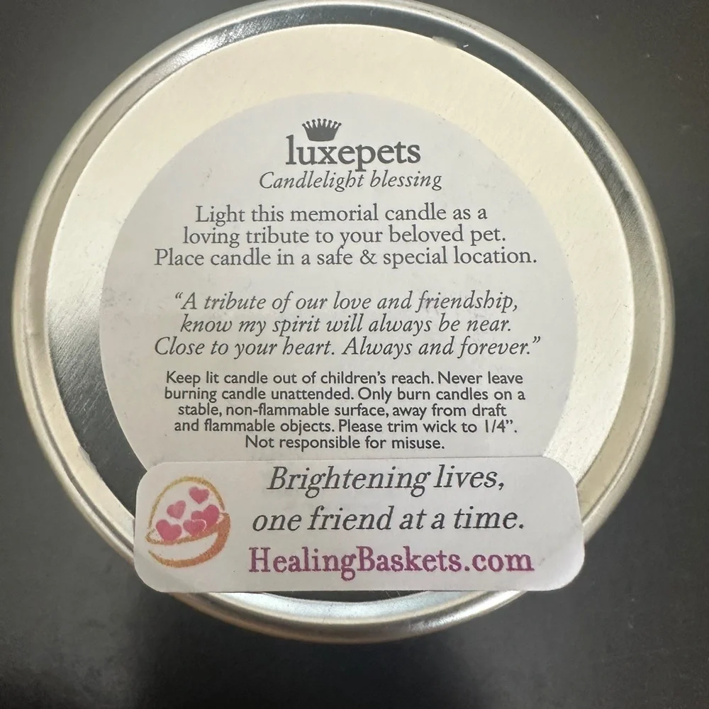 Forever paws pet grieving book and in loving memory candle